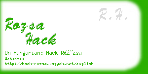 rozsa hack business card